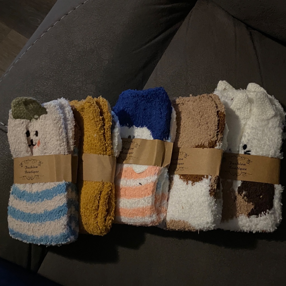 Cozy Striped and Animal Print Socks Set